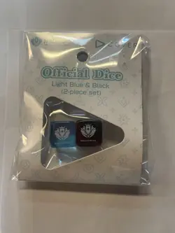 Hololive Official Card Game Dice Light Blue & Black 2-Piece Set COVER Corp Seale - Image 1