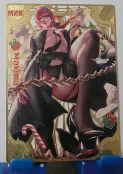 Makima Chainsaw man MXR Gold Metal Card Goddess Story Waifu Serial # 76/100 - Image 2
