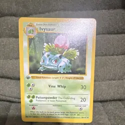 Pokemon Ivysaur 030/102 Base Set (Shadowless) 1st Edition Stage 1 60 HP Uncommon - Image 1