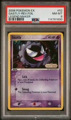 2006 POKEMON EX LEGEND MAKER GASTLY #52 REVERSE PSA 8 NM #114761690 - Image 1