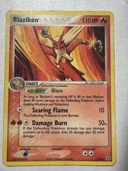 Blaziken Non-Holo Rare 1/106 Pokemon TCG EX Emerald 2005 - Image 1
