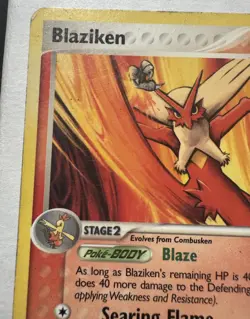 Blaziken Non-Holo Rare 1/106 Pokemon TCG EX Emerald 2005 - Image 2