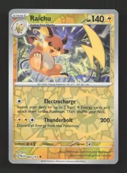 Raichu 064/193 Uncommon Paldea Evolved Pokemon Reverse Holo Near Mint - Image 1
