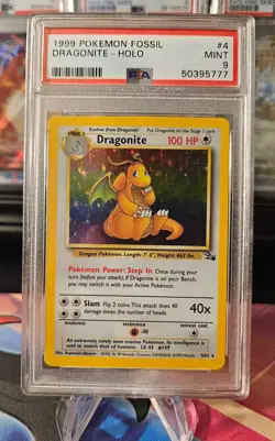 1999 Pokemon TCG Dragonite Fossil 4/62 Holo PSA 9 - Image 1