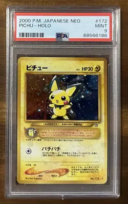 2000 Pokemon Japanese Neo Pichu Holo Rare PSA 9 MINT PSA # 68566186 - Image 3