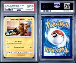 Pokemon Detective Pikachu BL/RY DVD RLS. Black Star Holo Promo SM190 PSA 10 - Image 3