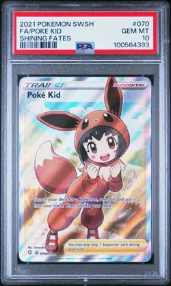 2021 Pokemon Sword & Shield Shining Fates Full Art Poke Kid #070 PSA 10 - Image 1
