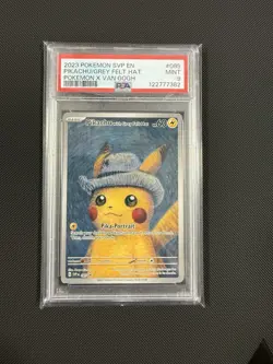 2023 POKEMON SVP POKEMON X VAN GOGH #085 PIKACHU WITH GREY FELT HAT PSA 9 - Image 1