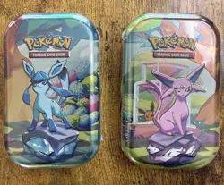 Pokemon Scarlet & Violet Prismatic Evolutions Factory Sealed Mini Tin - 2x Tins - Image 1