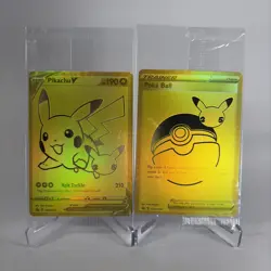 Pokemon Celebrations UPC Gold Promo PokeBall & Pikachu V Set SEALED - Image 1