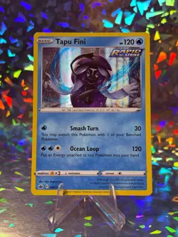 TAPU FINI 040/198 HOLO RARE CHILLING REIGN POKEMON LP - Image 1