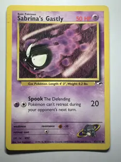 Pokemon TCG Sabrina's Gastly Gym Heroes 93/132 Regular Unlimited Common - Image 1