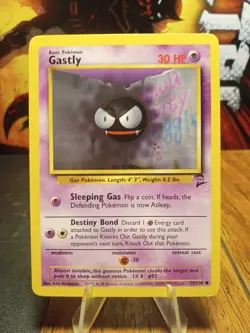 1999 Pokemon Base Set 2 Gastly #75 Extremely LP - Image 1