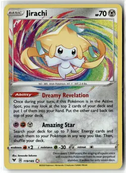Jirachi ⭐ 119/185 Holo Amazing Rare Vivid Voltage 2020 Pokemon NM - Image 1