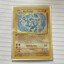 Pokemon Machamp 1st Edition Holo Rare 100 HP 008/102 Seismic Toss - Image 1