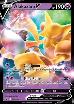 Pokemon Alakazam V (SWSH083/322) SWSH Black Star Promos LP HOLO - Image 1
