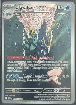 Pokemon TCG - Holofoil Clawitzer Illustration Rare 141/132 NM MEG - Image 1