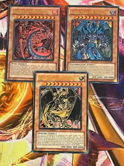 Heilige 3 Ungeheuer Set LC02 Uria Hamon Raviel Ultra Rare Deutsch NM YUGIOH - Image 1