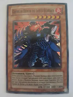 Carte Yu-Gi-Oh! SOVR-FR032 Guerrier Demon du Lotus Ecarlate (Super Rare) - Image 1
