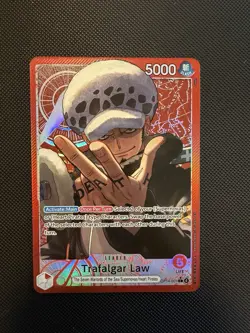 One Piece TCG The Azure Sea’s Seven Trafalgar Law ALT Art Leader OP14-001 - Image 1