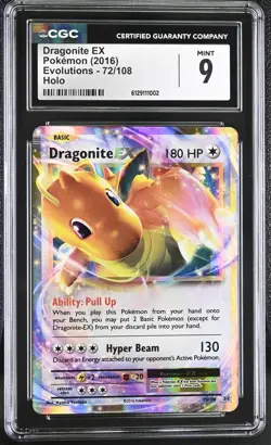 Pokemon TCG 2016 XY Evolutions Dragonite EX 72/108 | CGC 9 - Image 1