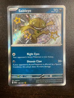 Pokemon TCG Sableye 184/091 Shiny Paldean Fates Near Mint NM - Image 1