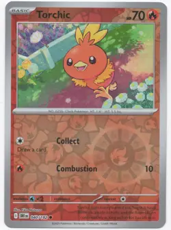Torchic Reverse Holo #040/182 Pokemon Destined Rivals Lightly Played - Image 1