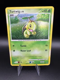 Pokemon TCG Turtwig Diamond & Pearl DP01 Black Star Promo Cosmos Holo - Image 1