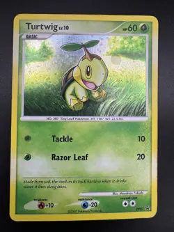 Pokemon TCG Turtwig Diamond & Pearl DP01 Black Star Promo Cosmos Holo - Image 3