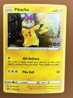 Pokemon Pikachu SWSH234 Sword & Shield Promo Holo English 2022 Pokemon GO - Image 1