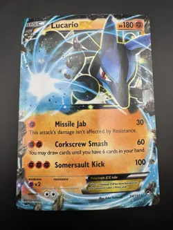Lucario EX 54/111 Pokemon XY Furious Fists Ultra Rare Holo 2016 - Image 3