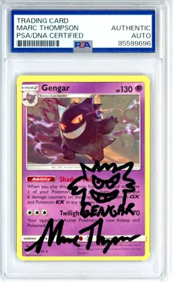 PSA Auth Signed Marc Thompson Pokemon Gengar 70/214 Sm-Unbroken Bonds Regular - Image 1