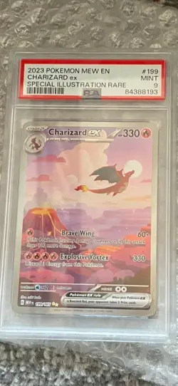 Pokemon TCG Charizard EX 199/165 Scarlet Violet 151 English PSA 9 - Image 1
