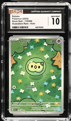 Solosis Pokemon (2025) Black Bolt - 118/086 Illustration Rare - Holo CGC 10 - Image 1