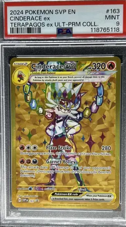 2024 Pokemon Terapagos Ex UPC ** CINDERACE ex ** 163 Black Star Promo💎 PSA 9 💎 - Image 1