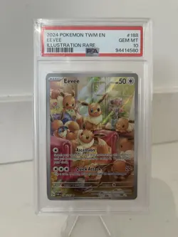 Eevee 188/167 PSA 10 GEM MINT Pokemon Twilight Masquerade Illustration Rare - Image 2