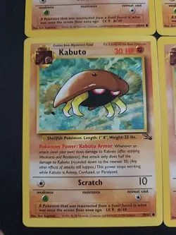 4x Pokemon Unlimited Fossil Kabuto Common (50/62) NM/VLP - Image 2