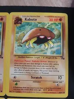 4x Pokemon Unlimited Fossil Kabuto Common (50/62) NM/VLP - Image 4