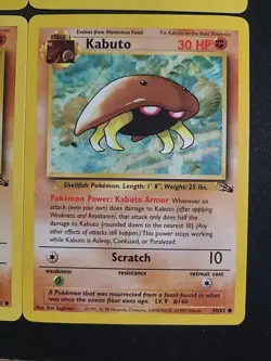 4x Pokemon Unlimited Fossil Kabuto Common (50/62) NM/VLP - Image 5