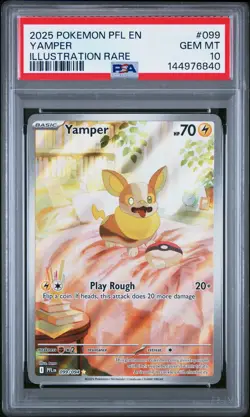 2025 POKEMON PFL EN-PHANTASMAL FLAMES ILLUSTRATION RARE #099 YAMPER PSA 10 - Image 1