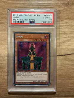 Yu-Gi-Oh Jinzo Secret Rare 1st Edition SBCB-EN147 PSA 10 - Image 1