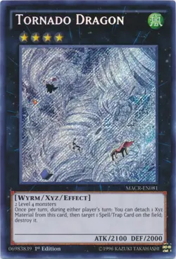Yugioh! LP Tornado Dragon - MACR-EN081 - Secret Rare - 1st Edition Lightly Playe - Image 1