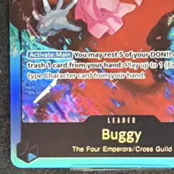 Buggy OP09-042 Leader Holo 5000 Power Cross Guild One Piece CCG - Image 3