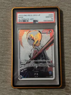 One Piece 2023 Pillars Of Strength JP OP03-040 Nami Alt Art Leader PSA 10 + Case - Image 1