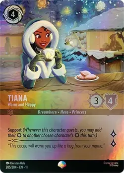 Disney Lorcana Winterspell TIANA Warm and Happy Epic Foil #205/204 - Image 3