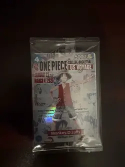One Piece Monkey D. Luffy US Voyage College Basketball Promo Card - SEALED - Image 2