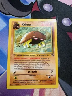 Pokemon TCG Kabuto Fossil Common Card 50/62 HP - Image 1