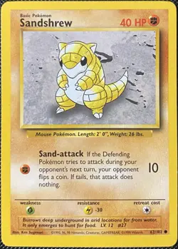 Sandshrew 062/102 Base Set Regular - Pokemon Card - Image 1