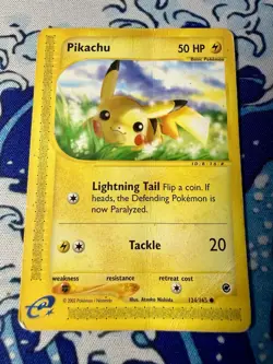 Pokemon 2002 Expedition Pikachu 124/165 Vintage EReader DMG Cute Card ✨ - Image 1