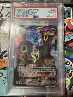 2022 Pokemon SWSH Full Art Umbreon VMAX PSA Gem Mint 10, TG23/TG30 Brilliant - Image 1